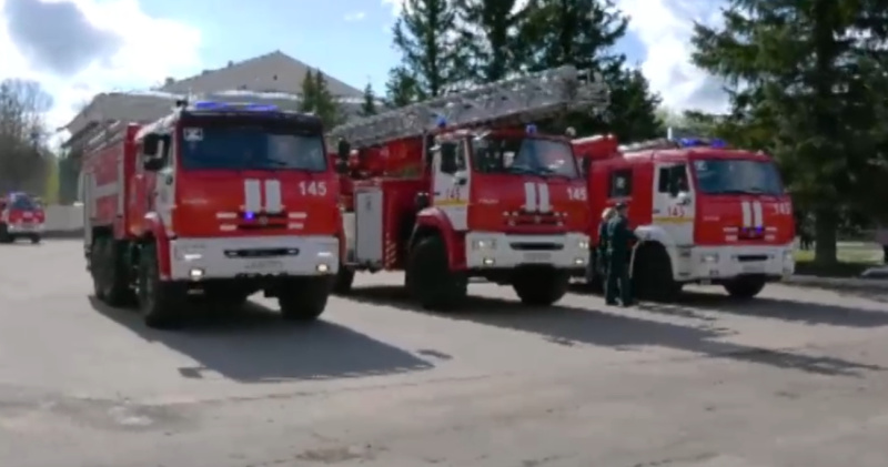 Парад пожарной техники в Сланцах