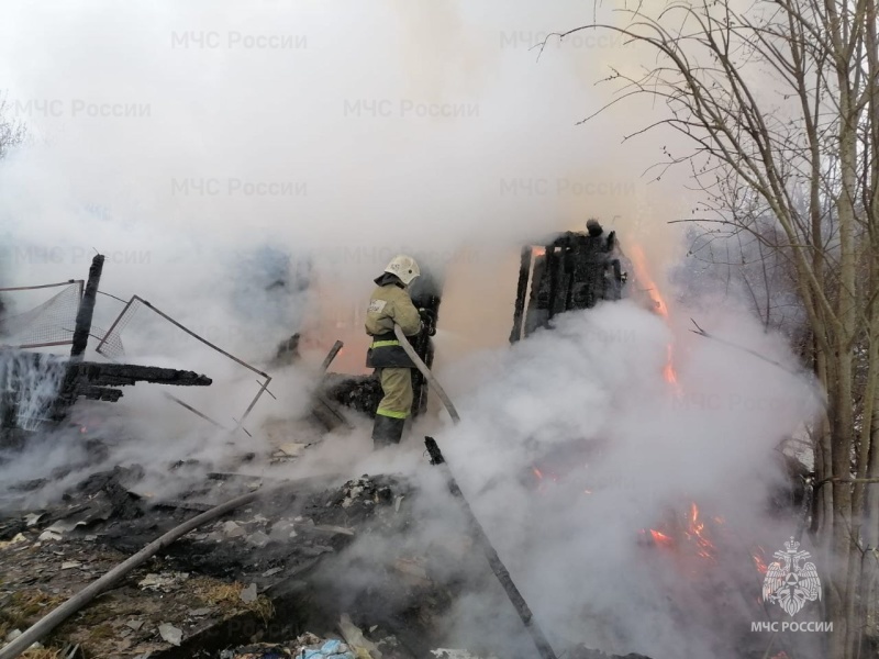 Пожарно-спасательные подразделения Ленинградской области ликвидировали пожар в Волховском районе