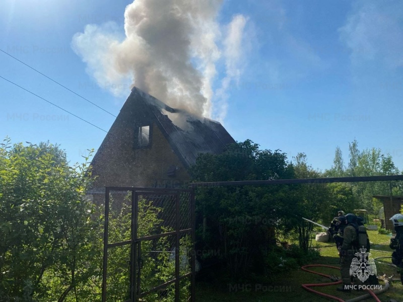 Пожарно-спасательное подразделение Ленинградской области ликвидировало пожар в Волховском районе