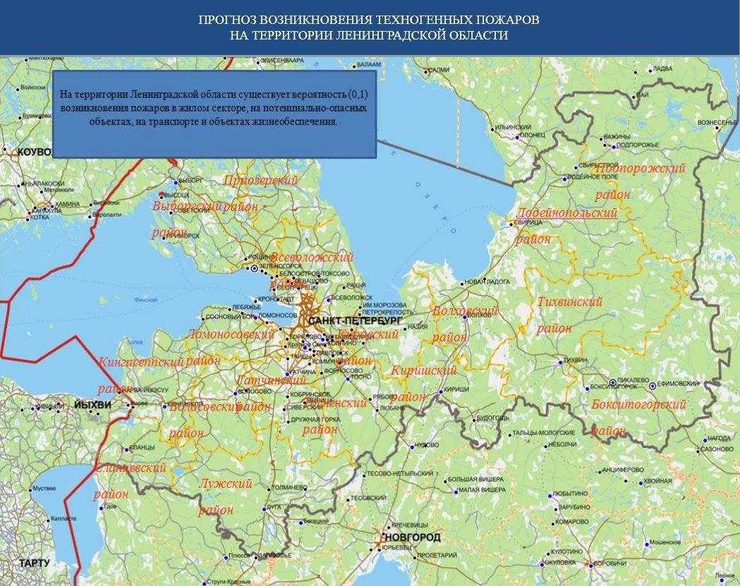 Карта ленинградской области выборг